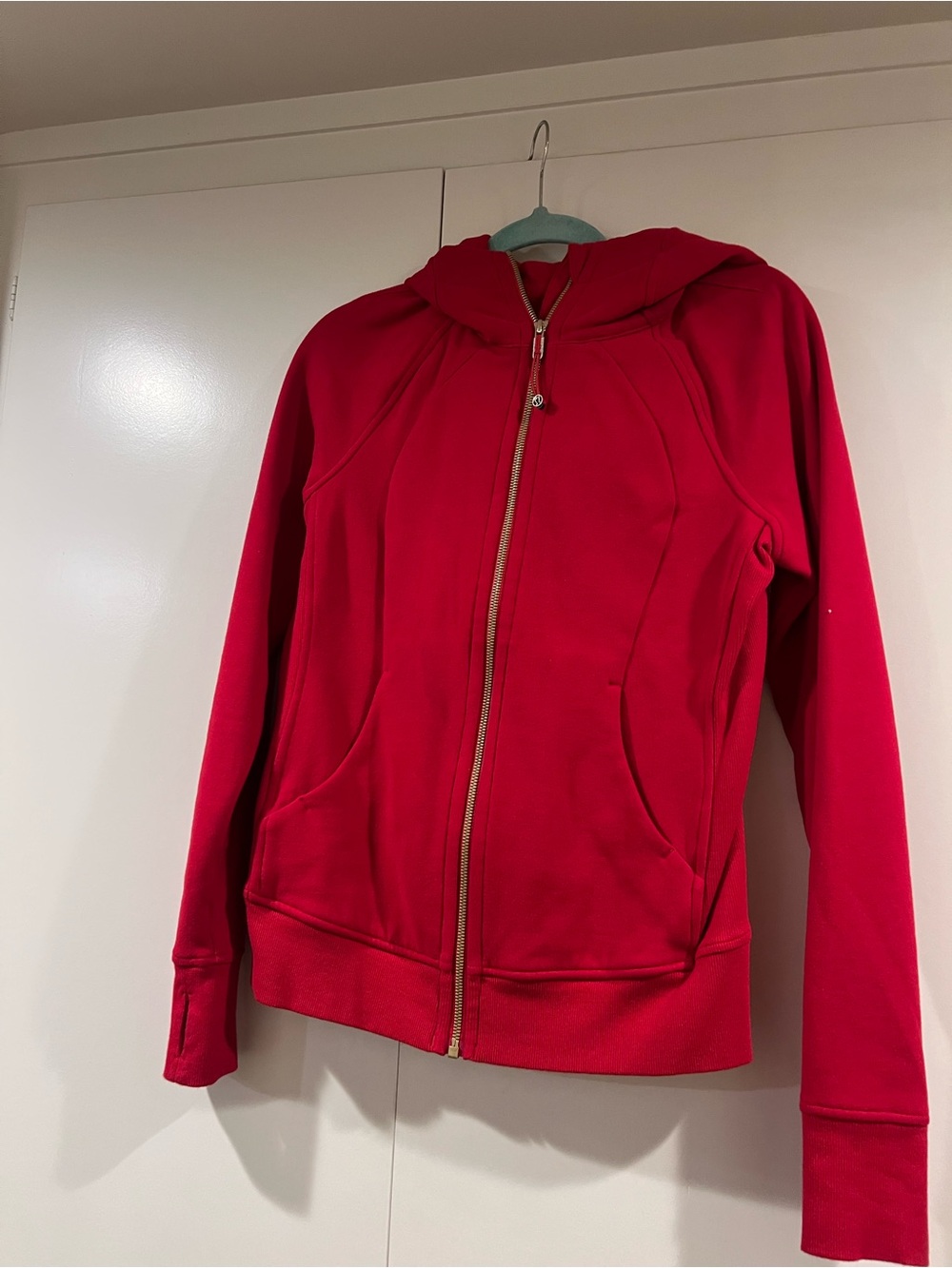 lululemon athletica Red Full-Zip Hoodie Jacket